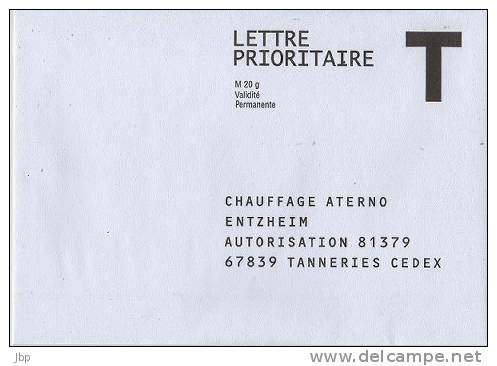 France - Enveloppe Réponse T Neuve - Chauffage Aterno. - Cards/T Return Covers