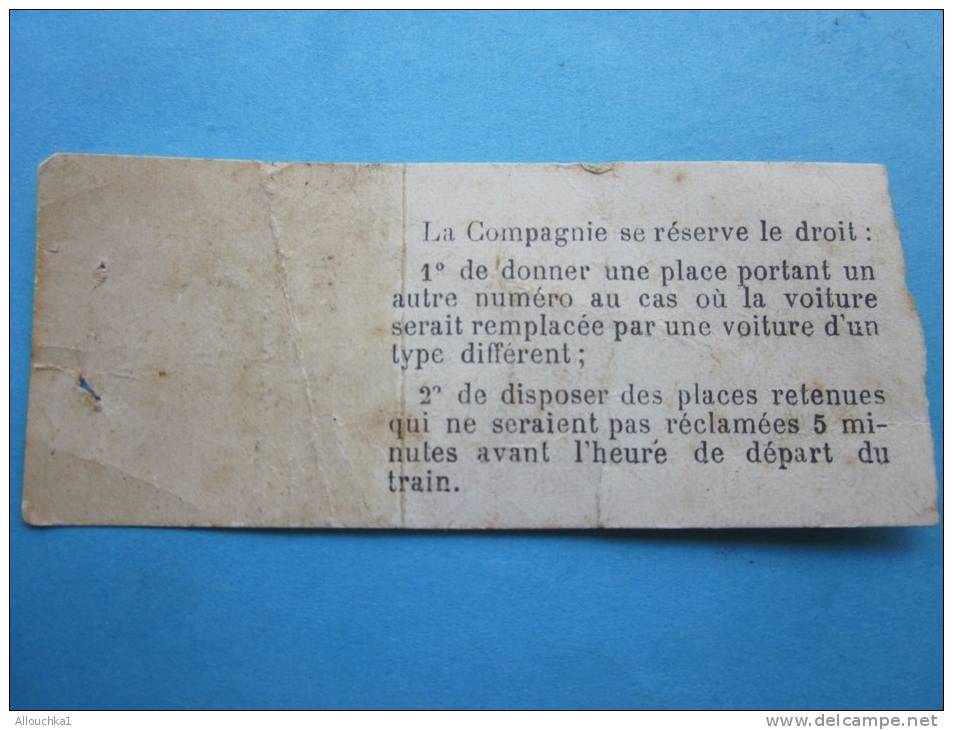 1940 Ticket Billet De Train N°11-place 38-voiture 1 Paris PLM- Marseille SNCF:titre Transport Usagé Trois Francs - Europe