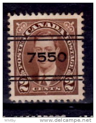 Canada  1937 2 Cent   King George VI Mufti, Precancelled Style 7550 Saskatoon Issue #232xx - Voorafgestempeld