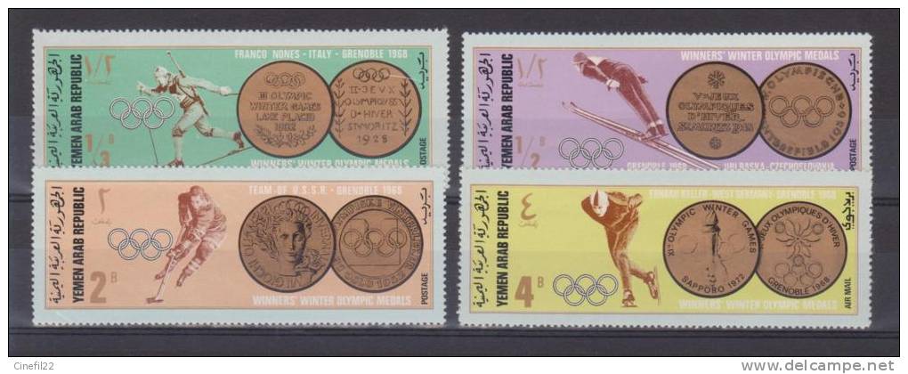 YEMEN REPUBLIQUE ARABE, Jeux Olympiques Grenoble 1968, Athletes, N° 199 ** + P.A. 86 ** (series Incompletes) - Winter 1968: Grenoble