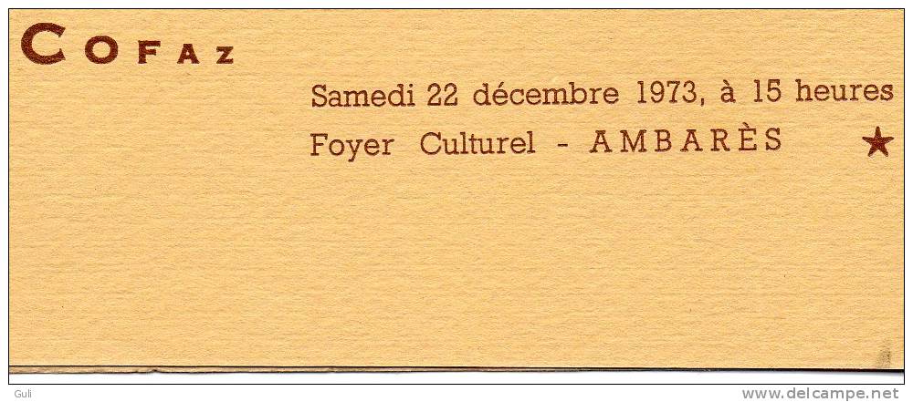 Vieux Papier -Programme "Arbre De Noël" AMBARES- COFAZ- 22-12-1973 (Henry Furt, Kerwich,Yves Le Crounet,Don Aldo,Tibil) - Programme