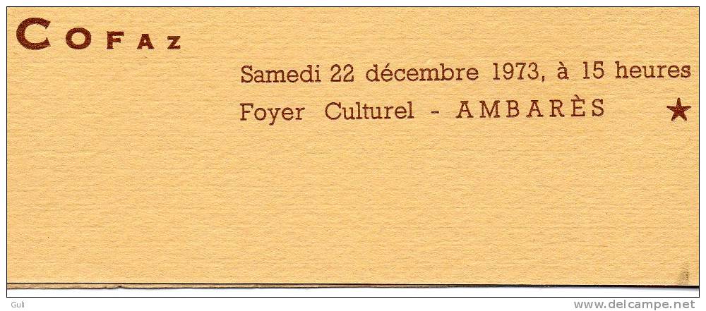 Vieux Papier -Programme "Arbre De Noël" AMBARES- COFAZ- 22-12-1973 (Henry Furt, Kerwich,Yves Le Crounet,Don Aldo,Tibil) - Programmes