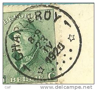 167 Op Kaart Met Geschrapte Postagentschapstempel (Agence) CHARLEROY 1  (van Charleroy 11 Werd 1 Gemaakt)!!! - 1919-1920  Cascos De Trinchera