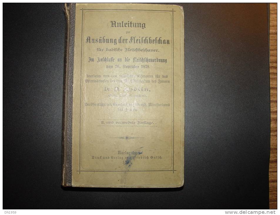 1890 AUSÜBUNG FLEISCH BESCHAU VETERINAIRE ABATTOIR BOUCHERIE BOUCHER BADEN KARLSRUHE - Medizin & Gesundheit