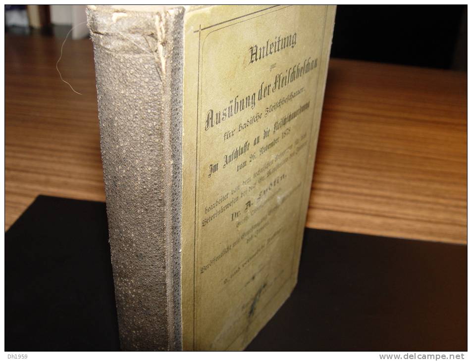 1890 AUSÜBUNG FLEISCH BESCHAU VETERINAIRE ABATTOIR BOUCHERIE BOUCHER BADEN KARLSRUHE - Medizin & Gesundheit