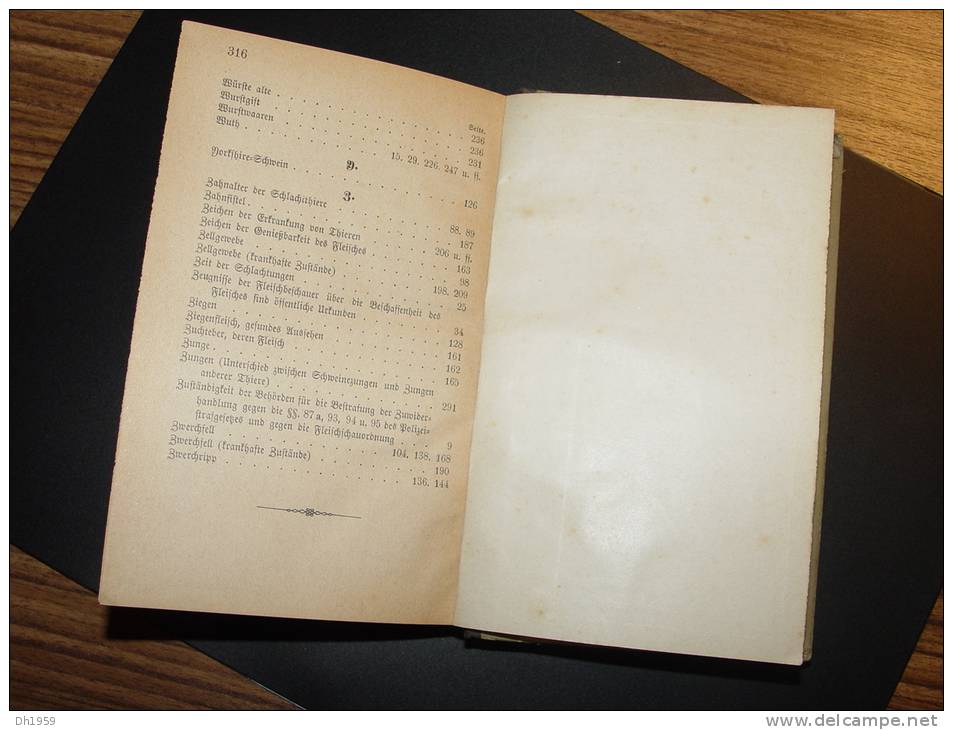 1890 AUSÜBUNG FLEISCH BESCHAU VETERINAIRE ABATTOIR BOUCHERIE BOUCHER BADEN KARLSRUHE