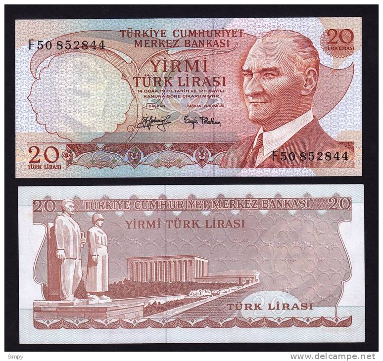 TURKEY - 20 Lira 1974 UNC Pick 187a - Turquie