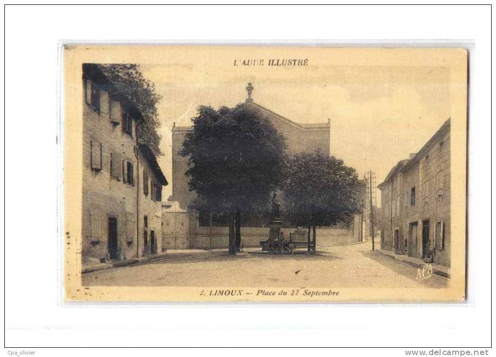 11 LIMOUX Place Du 22 Septembre, Colorisée, Ed APA 2, Aude Illustré, 194? - Limoux