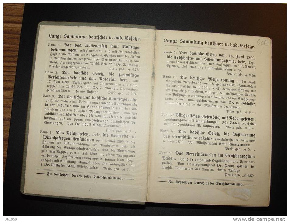 1912 VETERINÄRSWESEN GROSSHERZOGTUM BADEN ELEVAGE VETERINAIRE ABATTOIR BOUCHERIE BOUCHER  ANIMAUX - Salud & Medicina