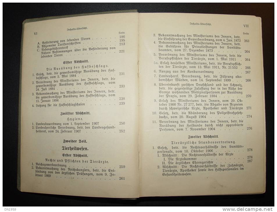 1912 VETERINÄRSWESEN GROSSHERZOGTUM BADEN ELEVAGE VETERINAIRE ABATTOIR BOUCHERIE BOUCHER  ANIMAUX