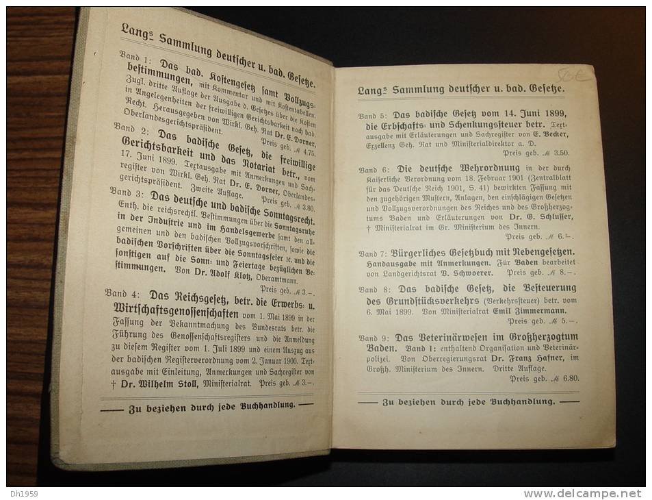 1912 VETERINÄRSWESEN GROSSHERZOGTUM BADEN ELEVAGE VETERINAIRE ABATTOIR BOUCHERIE BOUCHER  ANIMAUX - Gezondheid & Medicijnen