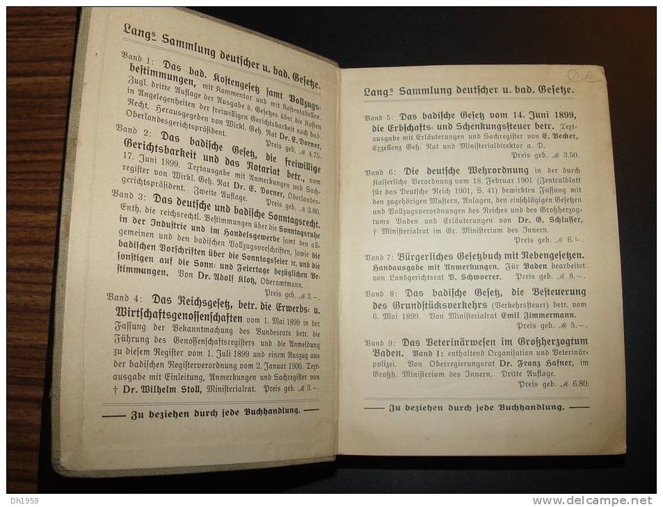 1912 VETERINÄRSWESEN GROSSHERZOGTUM BADEN ELEVAGE VETERINAIRE ABATTOIR BOUCHERIE BOUCHER  ANIMAUX - Santé & Médecine