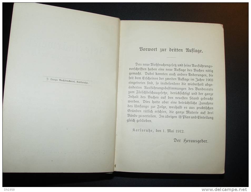 1912 VETERINÄRSWESEN GROSSHERZOGTUM BADEN ELEVAGE VETERINAIRE ABATTOIR BOUCHERIE BOUCHER  ANIMAUX