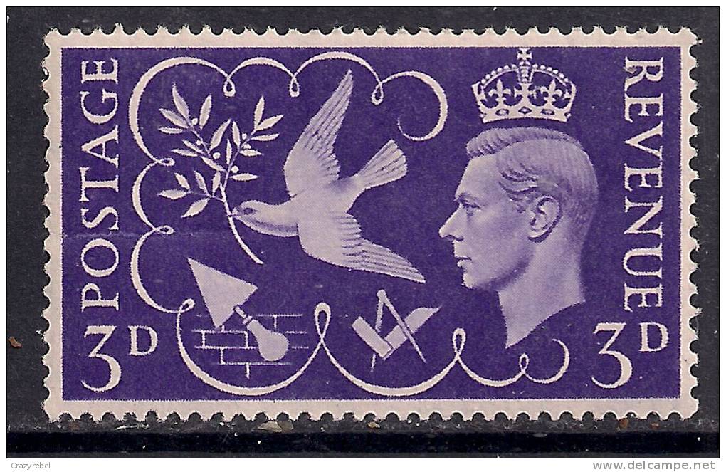 GB 1946 KGV1 3d VIOLET VICTORY MM STAMP SG 492..( C870 ) - Unused Stamps