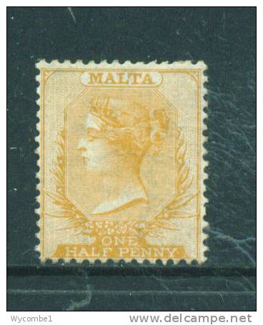 MALTA  -  1860  Queen Victoria  1/2d  Mint/No Gum As Scan - Malta (...-1964)