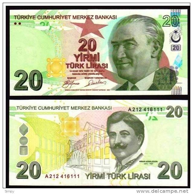 TURKEY - 20 Lira 2009 UNC Pick 224 - Türkei