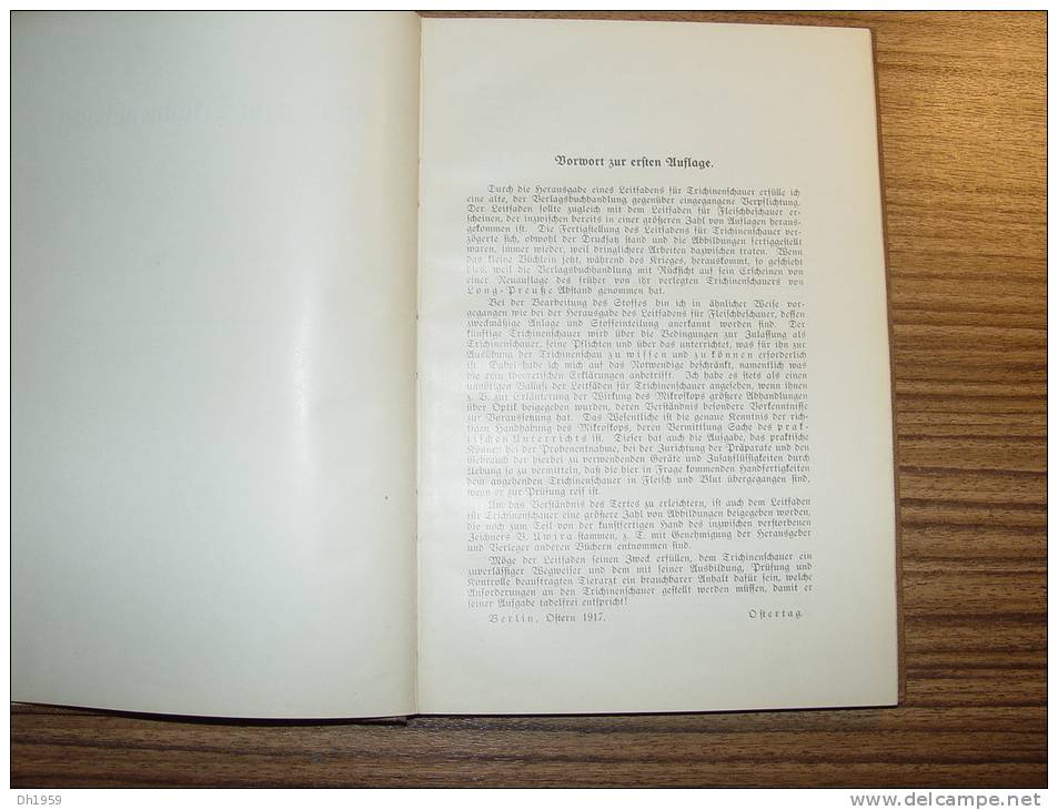 BERLIN 1931 LEITFADEN FÜR TRICHINENSCHAUER  VETERINAIRE ABATTOIR BOUCHERIE MICROSCOPE - Medizin & Gesundheit