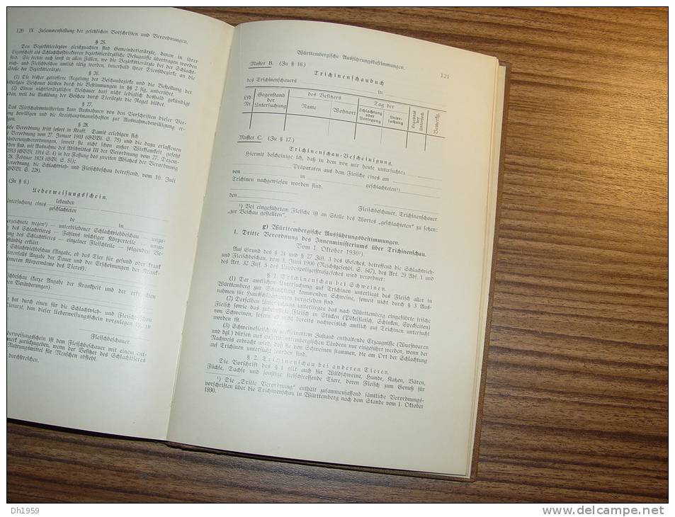 BERLIN 1931 LEITFADEN FÜR TRICHINENSCHAUER  VETERINAIRE ABATTOIR BOUCHERIE MICROSCOPE