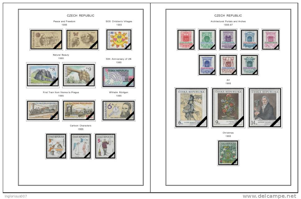 CZECH REPUBLIC STAMP ALBUM PAGES 1993-2011 (96 Color Illustrated Pages) - Inglese