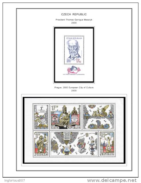 CZECH REPUBLIC STAMP ALBUM PAGES 1993-2011 (96 Color Illustrated Pages) - Inglés