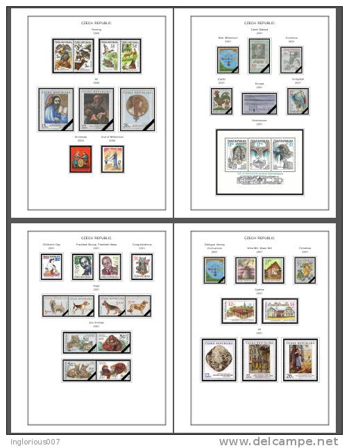 CZECH REPUBLIC STAMP ALBUM PAGES 1993-2011 (96 color illustrated pages)