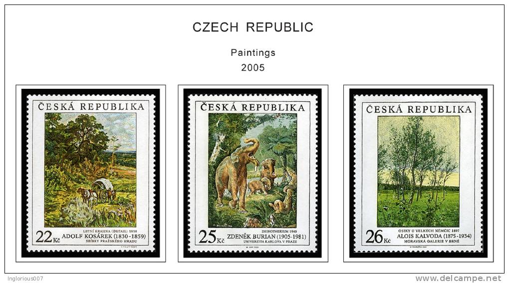 CZECH REPUBLIC STAMP ALBUM PAGES 1993-2011 (96 color illustrated pages)