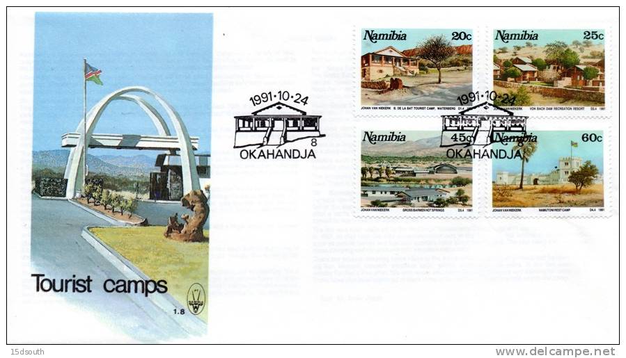 Namibia - 1991 Tourist Camps FDC - Namibie (1990- ...)