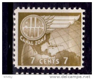 Canal Zone 1958 7 Cent  Air Mail Issue #C28 MH - Canal Zone