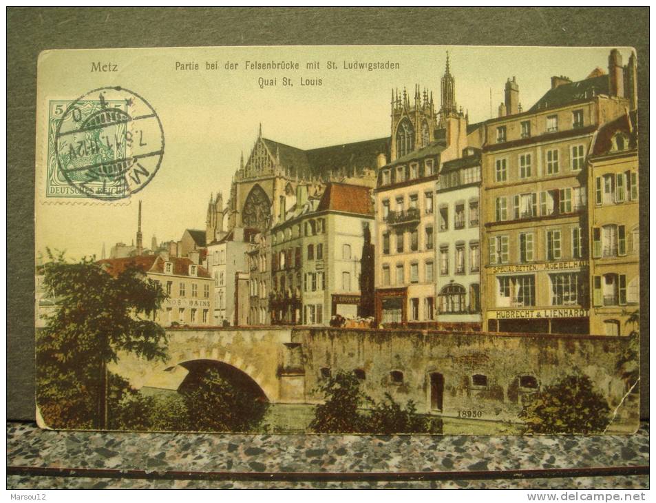 METZ  Partie Bei Der Felsenbrücke Mit St. Ludwigstaden - Lothringen