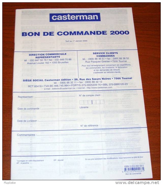 Catalogue Casterman Bandes Dessinées 2000 - Persboek