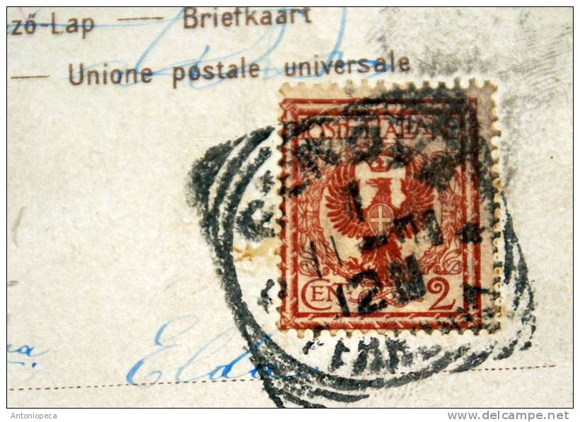 ITALIA 1911 - CARTOLINA POSTALE ILLUSTRATA AFFRANCATA   DA 2 CENT AQUILA SABAUDA 1901 - Storia Postale