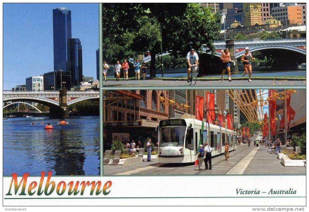 Yarra River &amp; Tram In Bourke Street Mall, Melbourne - Bartel BM010 Unused - Melbourne