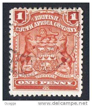 BSAC. Rhodesia 1898. 1d Red (shade). SG 77, SACC 70. - Other & Unclassified