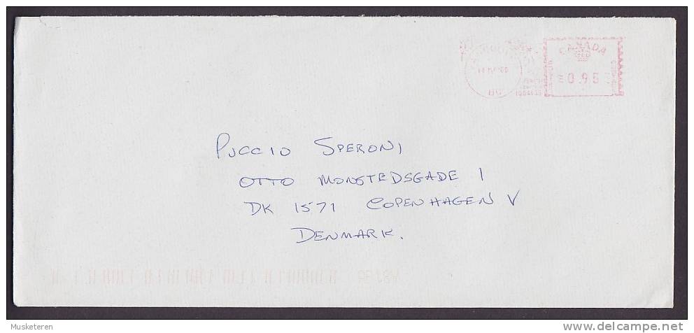 Canada VANCOUVER Meter Stamp 2000 Cover To Denmark - Storia Postale