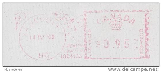 Canada VANCOUVER Meter Stamp 2000 Cover To Denmark - Cartas & Documentos