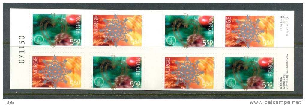 2002 NORWAY CHRISTMAS X8 BOOKLET MICHEL: 1450MH MNH ** - Carnets