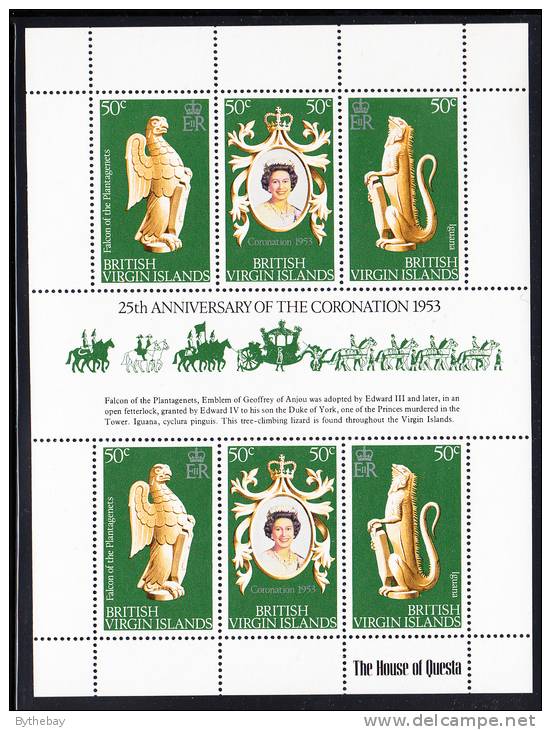 British Virgin Islands MNH Scott #337 Souvenir Sheet Queen Elizabeth II 25th Anniversary Of Coronation - British Virgin Islands