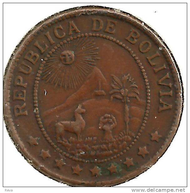 BOLIVIA 50 CENTAVOS EMBLEM FRONT ANIMAL EMBLEM BACK 1942 AUNC KM182a.1 READ DESCRIPTION CAREFULLY !!! - Bolivie