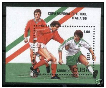 CUBA/KUBA 1989 COPA MUNDIAL DE FUTBOL ITALIA '90 SOUVENIR SHEET MNH - Altri & Non Classificati