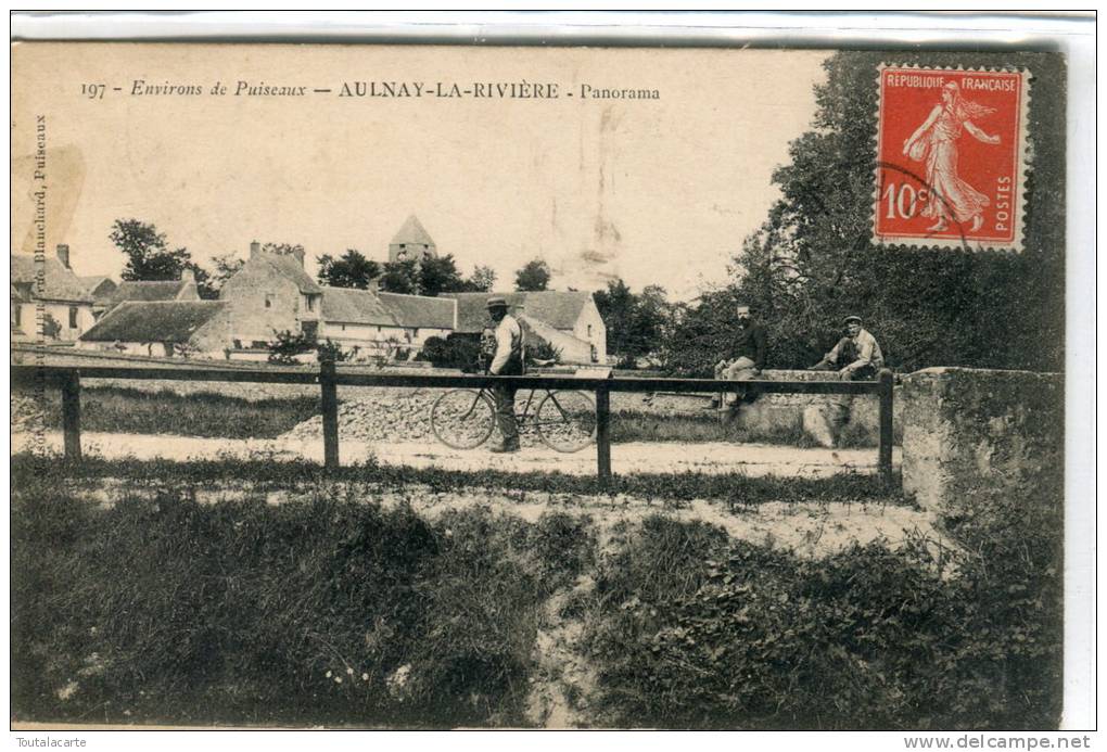 CPA 45 ENVIRONS DE PUISEAUX AULNAY LA RIVIERE PANORAMA 1911 Rare - Puiseaux