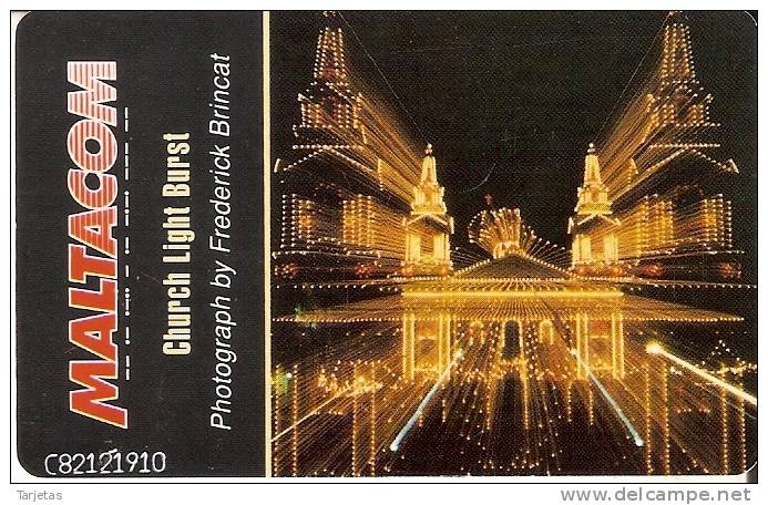 TARJETA DE MALTA DE WTDC´98   IGLESIA ILUMINADA - Malte