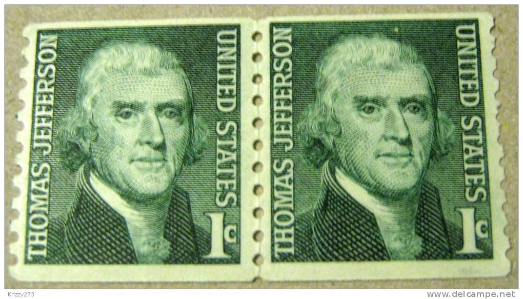 USA 1968 Thomas Jefferson 1c X2 - Mint - Andere & Zonder Classificatie