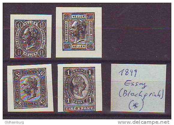 003a: Austria 1899 Essay- Blackprint...??? - Unused Stamps