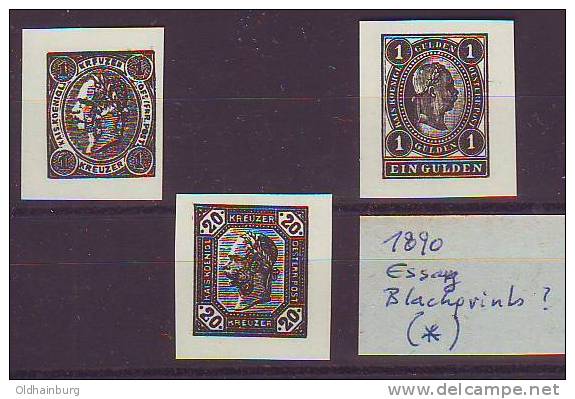 003b: Austria 1890 Essay- Blackprint...??? - Errors & Oddities