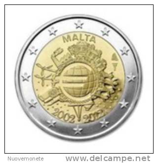 MALTA 2 Euro 2012 Comm. 10° Anniversario Dell´euro (2002 - 2012) UNC - DISPONIBILE - Malte