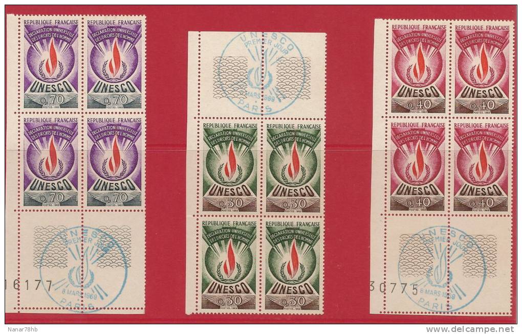 (d) Lot De 10 Blocs De 4 Timbres De Service UNESCO (oblitération PJ Dans La Marge) - Altri & Non Classificati