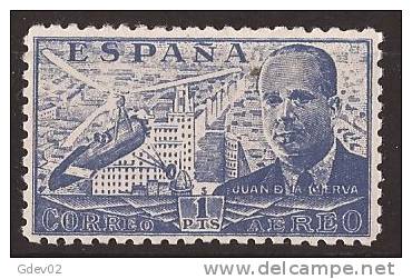 ES940SA944-A569TPSC-CG.Spain Espagne.INGENIERO. JUAN DE LA CIERVA .AUTOGIRO.1941/7. (944**) Sin Charnela MUY BONITO - Otros & Sin Clasificación