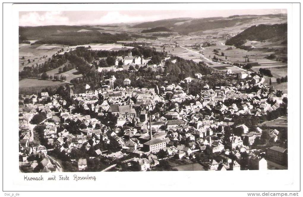 Deutschland - Kronach Mit Feste Rosenberg - Luftbild - 1957 - Kronach