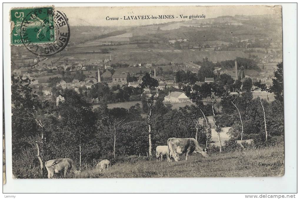 23 - LAVAVEIX-LES-MINES - VUE GENERALE, DEPUIS LES PATURAGES - VACHES - Altri & Non Classificati