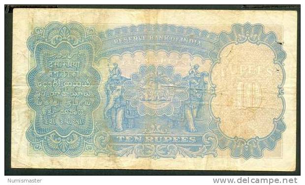 RARE , INDIA , 10 RUPEES ND , P-19a - India